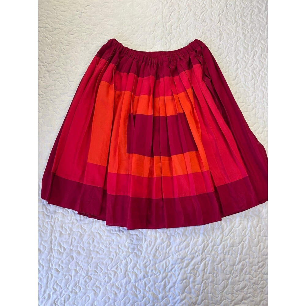 Joe Fresh Red Orange Colorblock Elastic Waistband Ruffled Skirt size 2